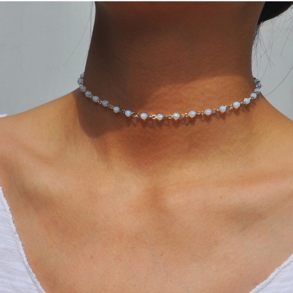 Jewelry - NEW Water Drop Transparent Beaded Choker Necklace